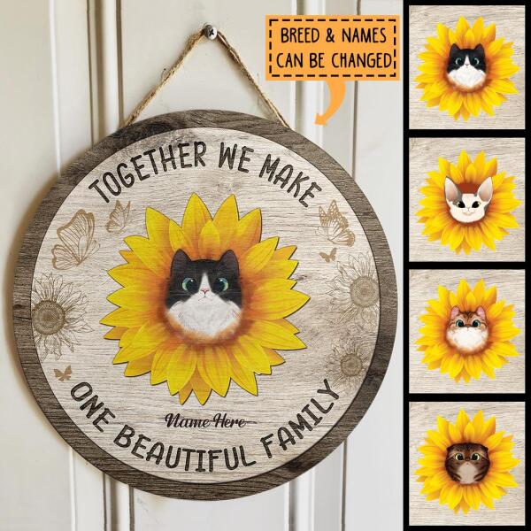 Pawzity Personalized Family Sign, Gifts For Family, Together We Make One Beautiful Family Personalized Wood Sign