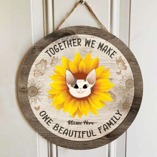 Pawzity Personalized Family Sign, Gifts For Family, Together We Make One Beautiful Family Personalized Wood Sign