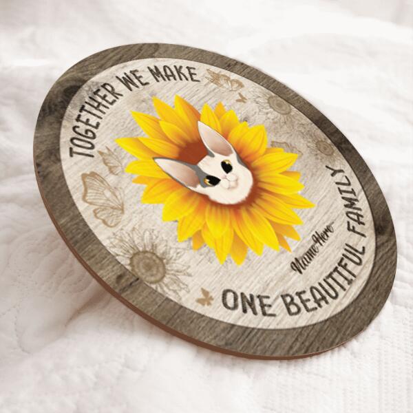 Pawzity Personalized Family Sign, Gifts For Family, Together We Make One Beautiful Family Personalized Wood Sign