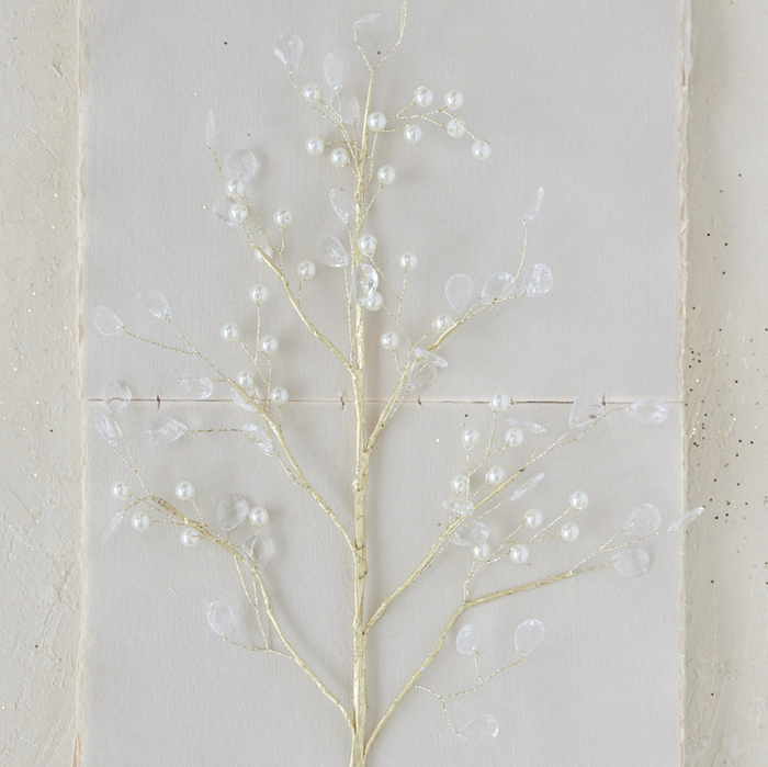 Pearl & Acrylic Jewel Stem, Gold - 13 Hub Lane   |  Christmas Sprays