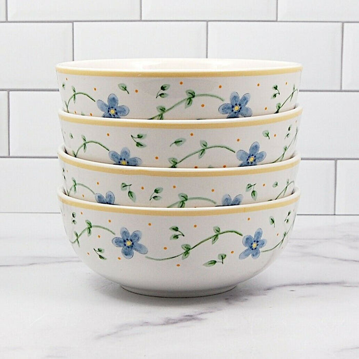 Pfaltzgraff Melissa Floral Set of 4 Soup Coupe Cereal Bowls Kitchen Dinnerware