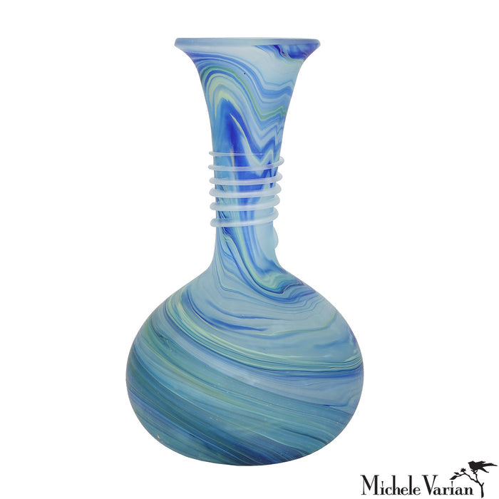 Phoenician Glass Vase Blue Swirl