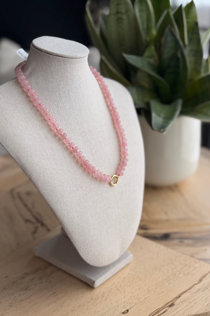 Pink Poppy Charm Necklace