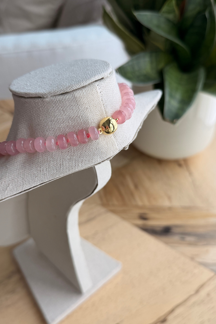 Pink Poppy Charm Necklace