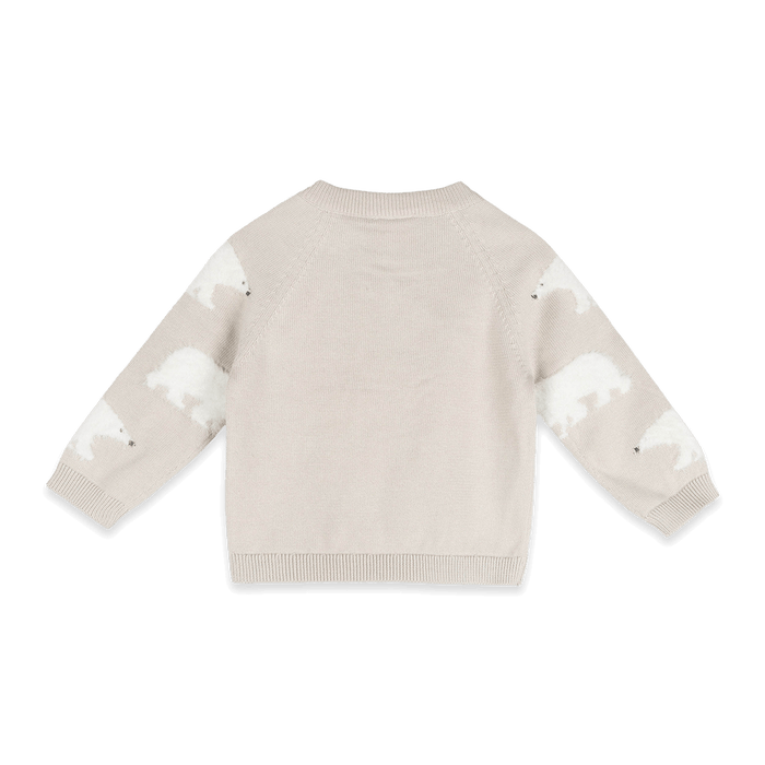 Organic Cotton Polar Bear Baby Sweater Pullover and Pant Set, Back