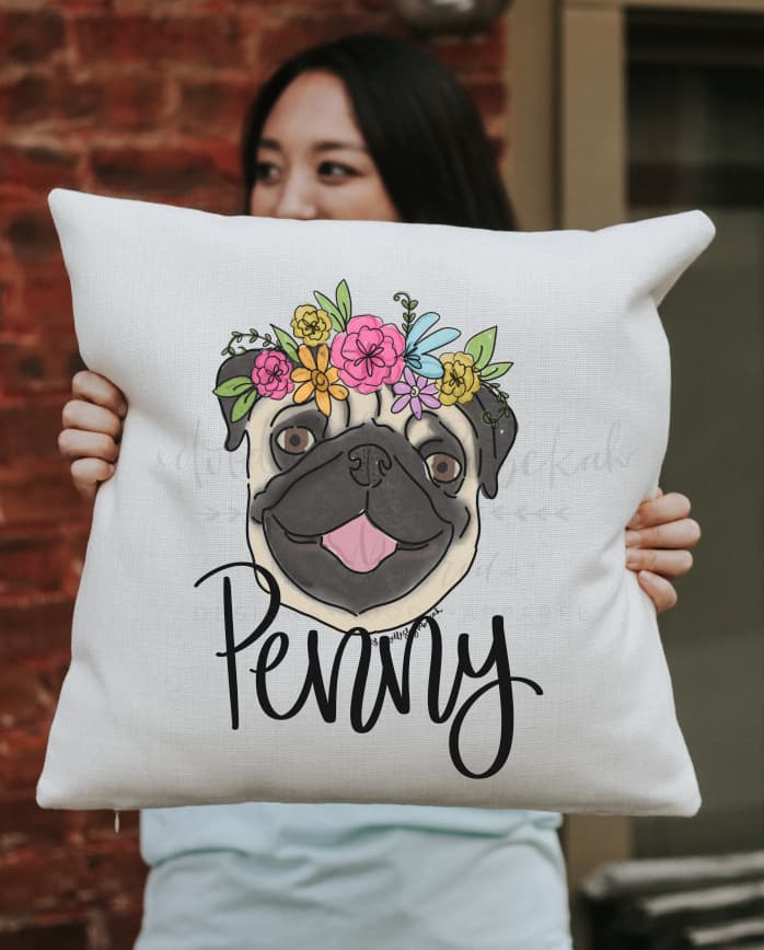 Pug Square Pillow - Pillow