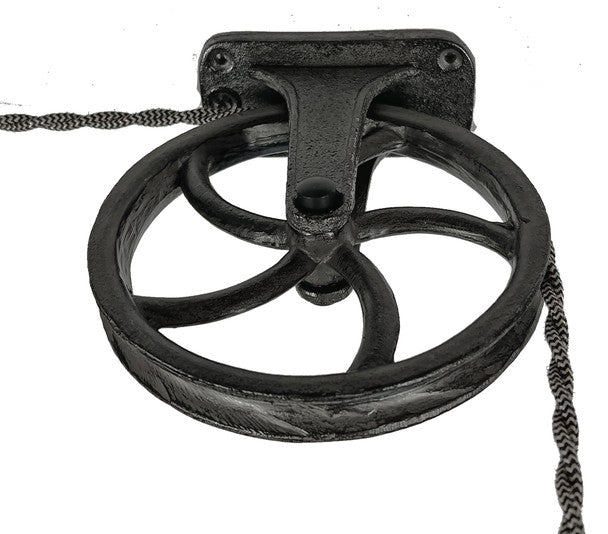 Pulley Wheel and Bracket - Cast Iron - 6"