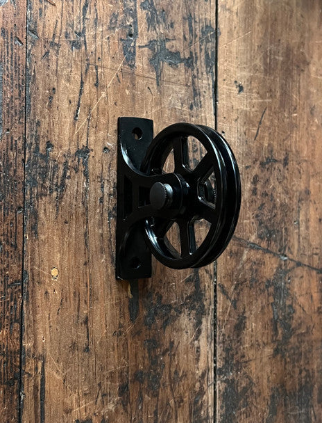 Pulley Wheel Bracket - Black finish -Surface Mount