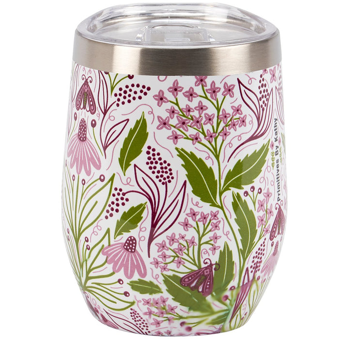 Purple Floral Wine Tumbler