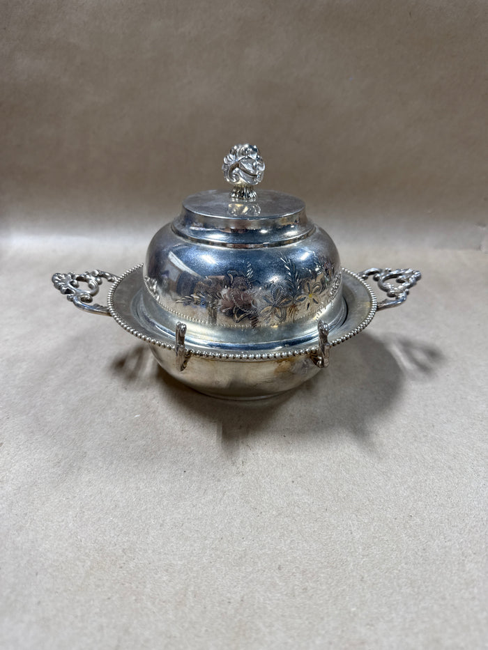 Quadruple Silver Plate Butter Dome