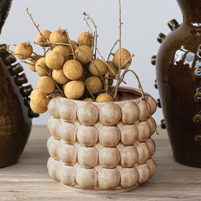 Raised Dots Stoneware Planter