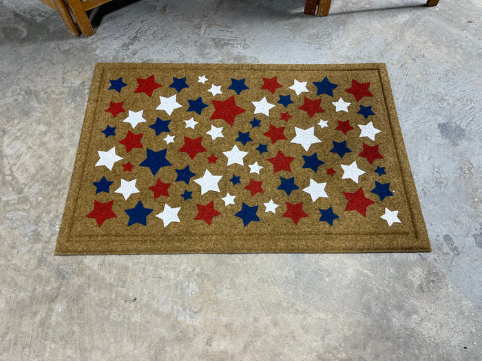 Red, White and Blue Stars Door Mat, 36"x24"