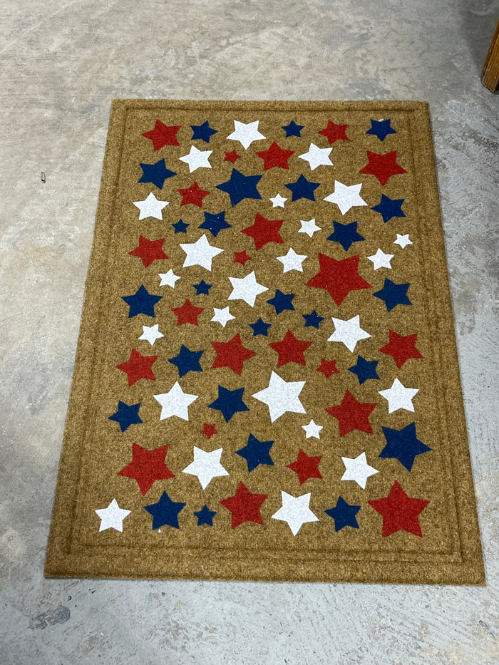 Red, White and Blue Stars Door Mat, 36"x24"