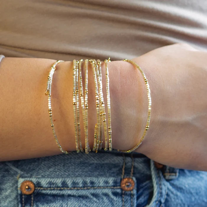 RESTOCK :: Confetti Bangle- Smoky Quartz