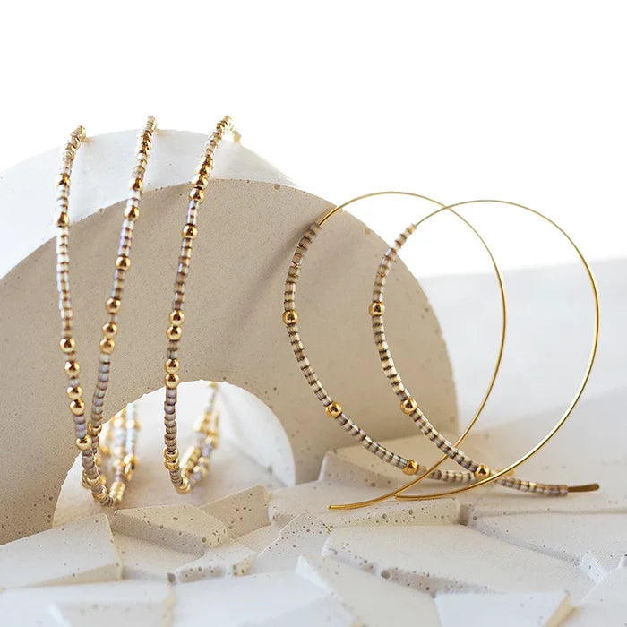RESTOCK :: Confetti Bangle- Smoky Quartz