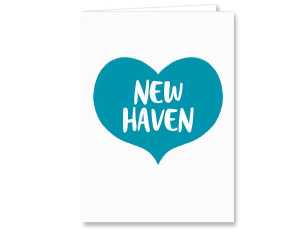Rock Scissor Paper- Big Heart New Haven Note Card in Ocean Blue