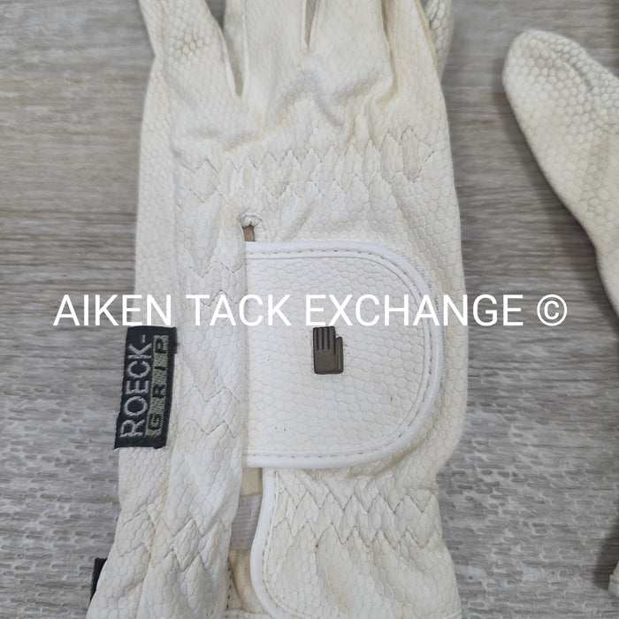 Roeckl Grip Riding Gloves, White, 6.5