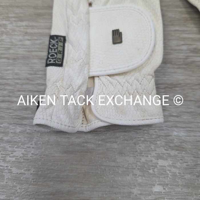 Roeckl Grip Riding Gloves, White, 6.5