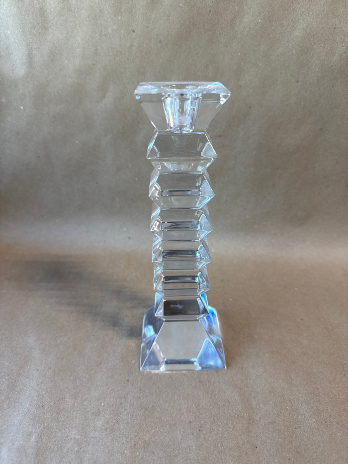 Rogaška Crystal Geometric Faceted Candlestick Holder