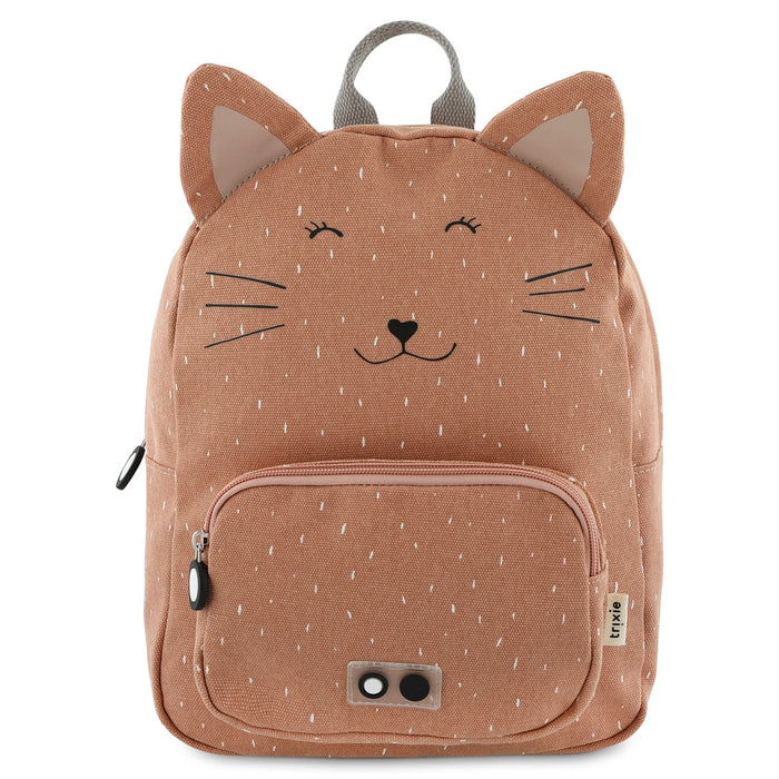 Trixie Kinder-Rucksack Frau Katze – wasserabweisender Tierrucksack mit Fronttasche, Brustschnalle und großen Reißverschluss-Schiebern