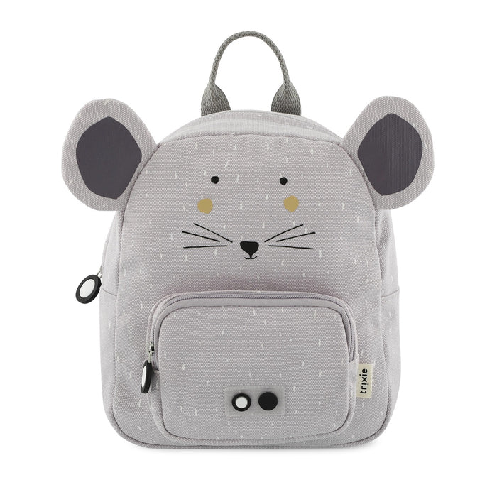 Trixie Kinder-Rucksack Frau Maus in Lila – kleiner wasserabweisender Tierrucksack mit Frontfach und gepolsterten Schultergurten