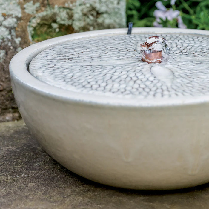 Sand Dollar Glazed Fountain in Cream Blue
