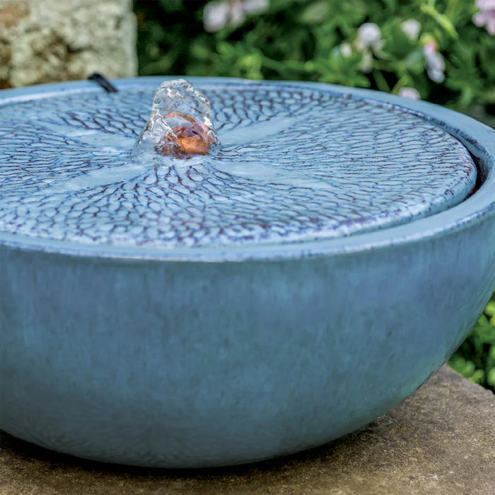 Sand Dollar Glazed Fountain in French Blue