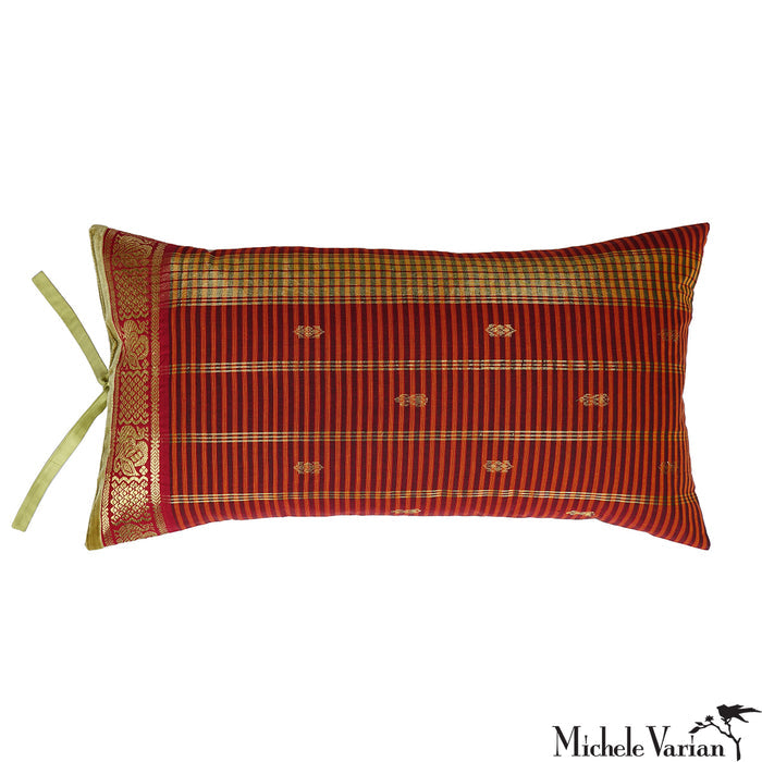 Sari Pillow Tomato Stripe 12x22