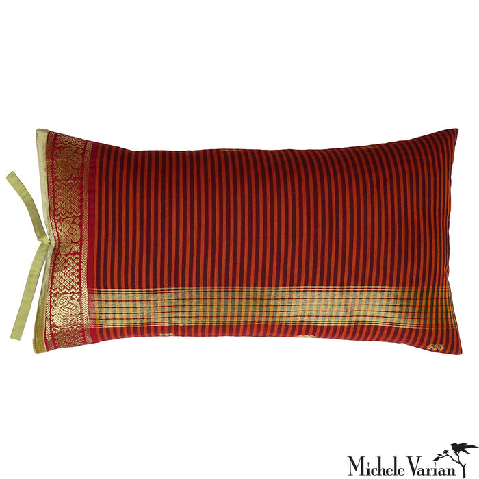 Sari Pillow Tomato Stripe 12x22