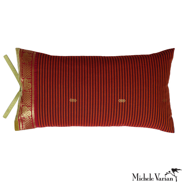 Sari Pillow Tomato Stripe 12x22