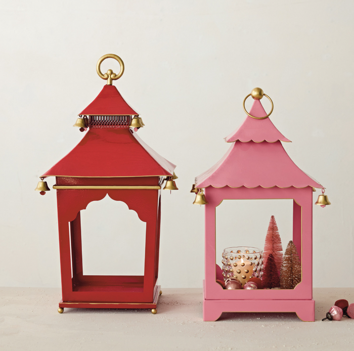 Scalloped Metal Lantern w/ Bells - 13 Hub Lane   |  Lanterns