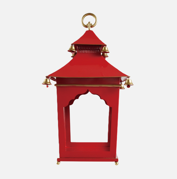 Scalloped Metal Lantern w/ Bells - 13 Hub Lane   |  Lanterns