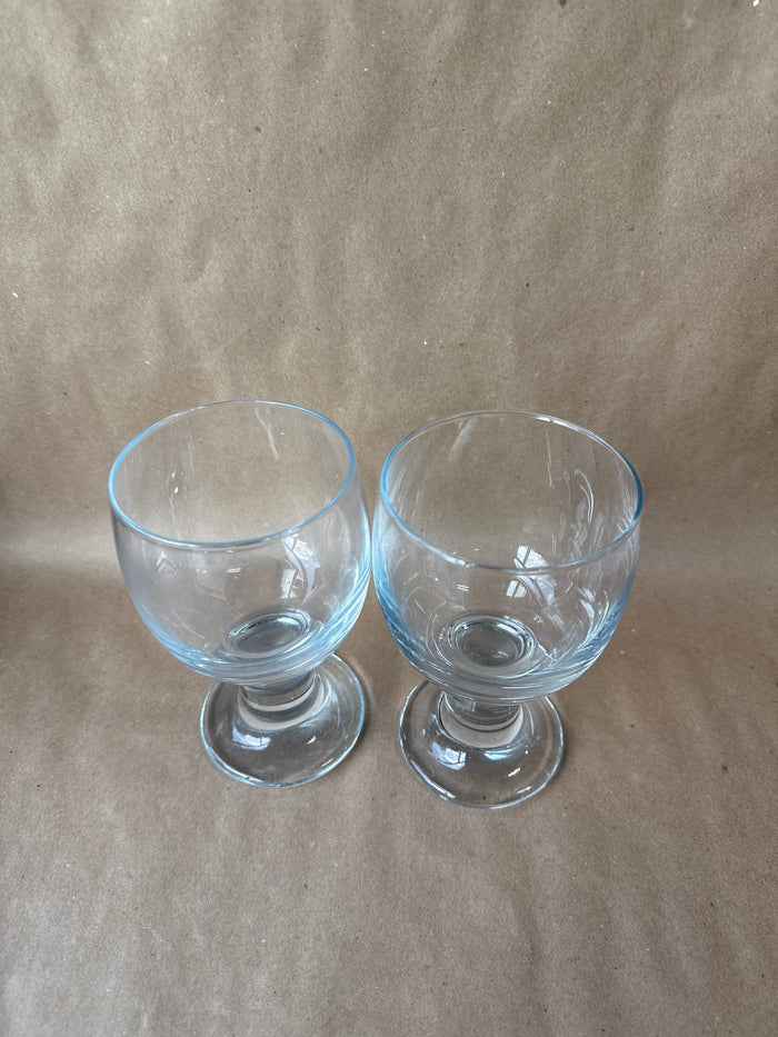 Scandinavian Princess Claret Wine Glasses - Initialed HG On Bottom - Pair