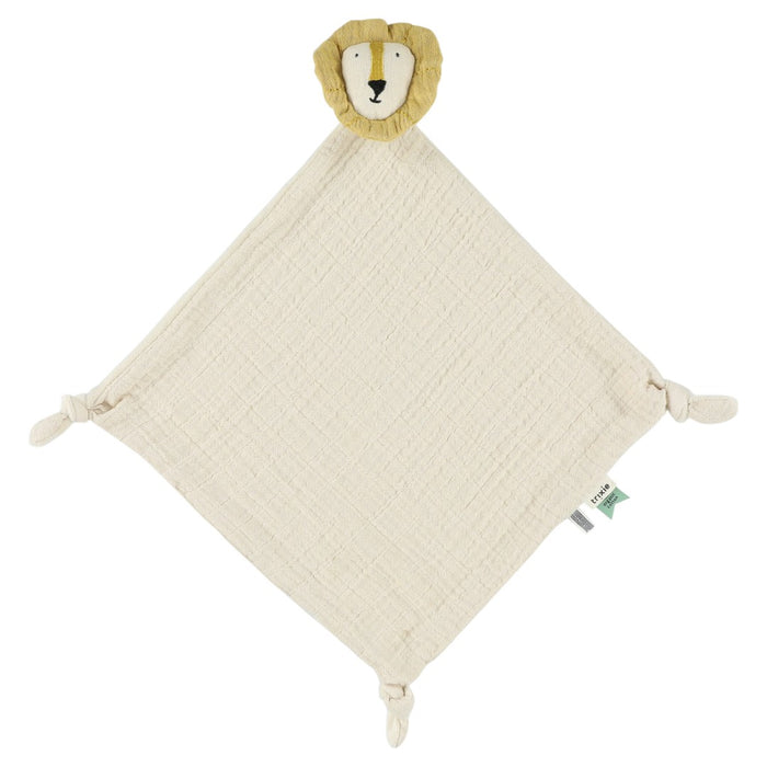 Trixie Schnuffeltuch Bliss Beige Herr Löwe – weiches Musselin-Kuscheltuch aus Bio-Baumwolle zum Schlummern, Spielen und Trösten