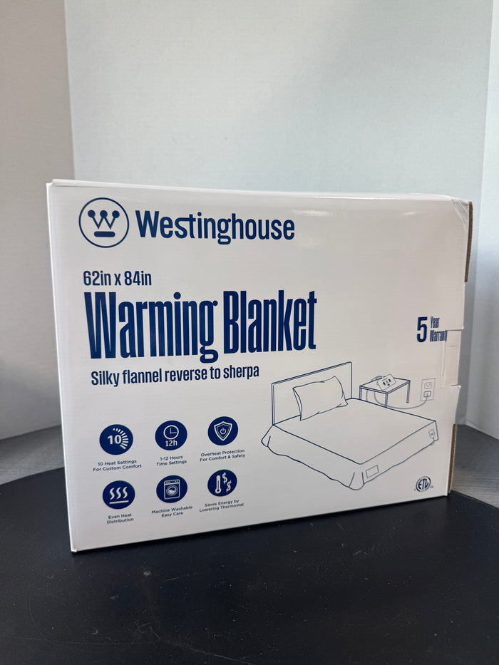 Sealed Westinghouse Beige Silky Flannel Reverse to Sherpa Warming Blanket