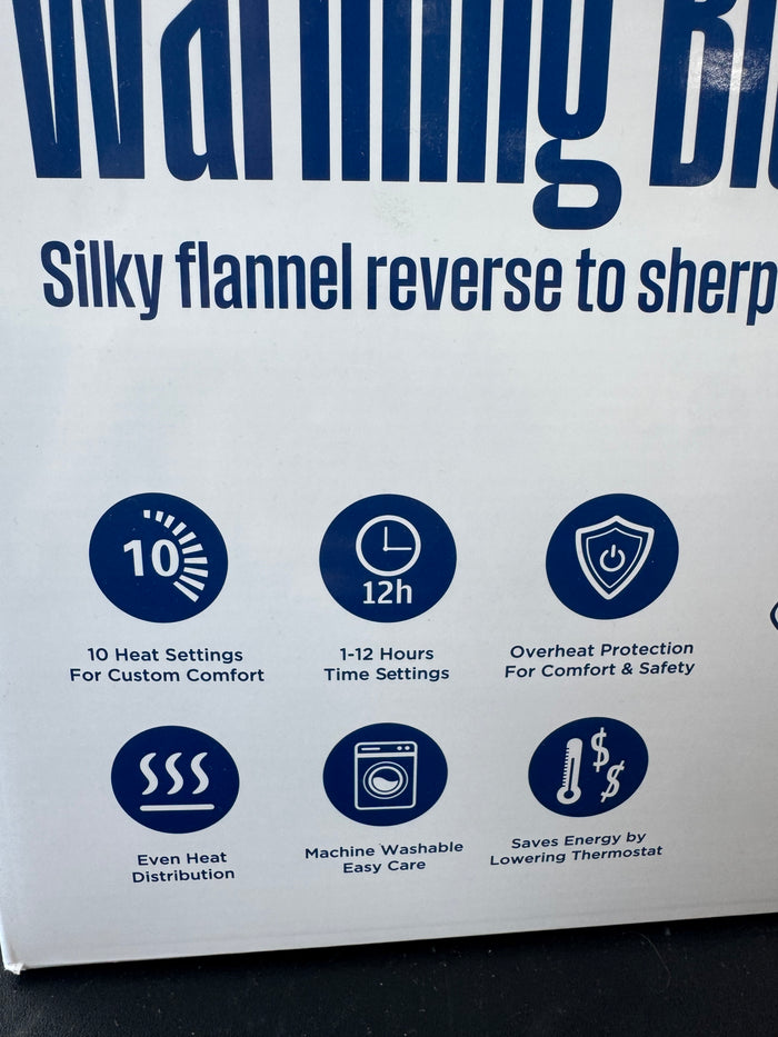 Sealed Westinghouse Beige Silky Flannel Reverse to Sherpa Warming Blanket