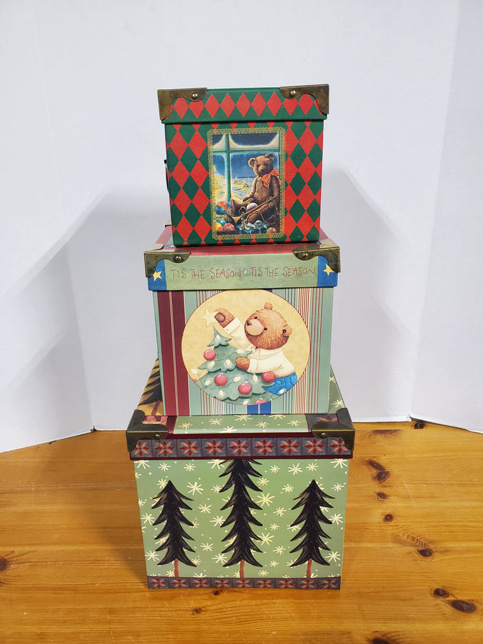 Set of 3 Christmas Nesting Boxes