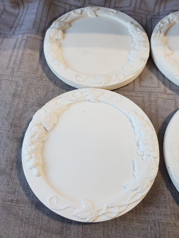 Set of 4 Ceramic Grape Motif Coasters
