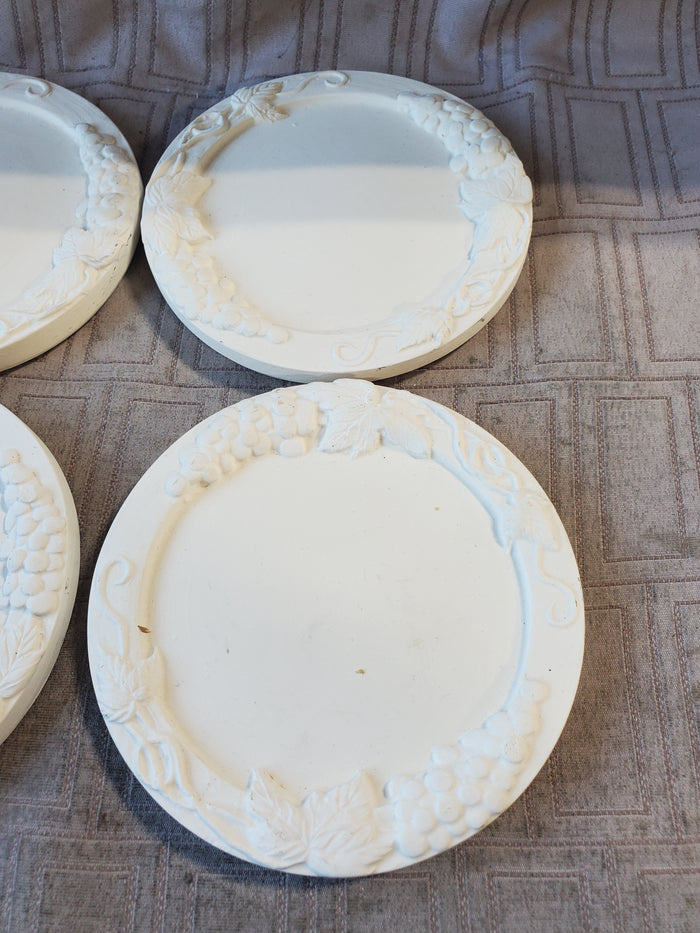 Set of 4 Ceramic Grape Motif Coasters
