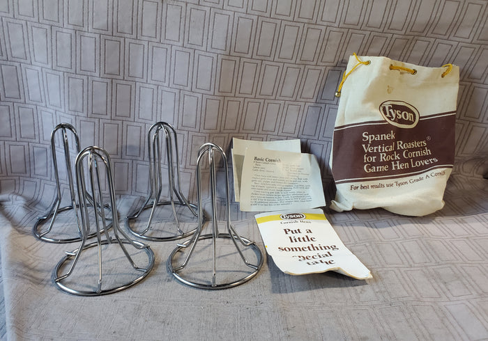 Set of 4 Tyson Spanek Vertical Roasters for Rock Cornish Game Hen Lovers