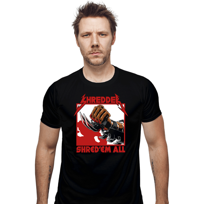 Daily_Deal_Shirts Fitted Shirts, Mens / Small / Black Shred'Em All