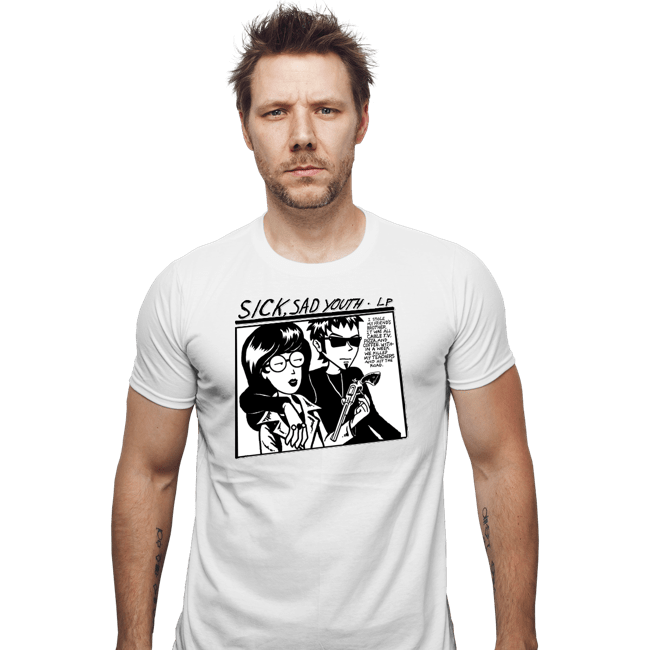 Daily_Deal_Shirts Fitted Shirts, Mens / Small / White Sick Sad Youth