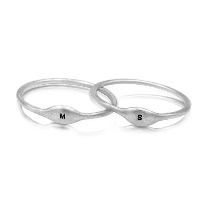 Silver Initial Ring