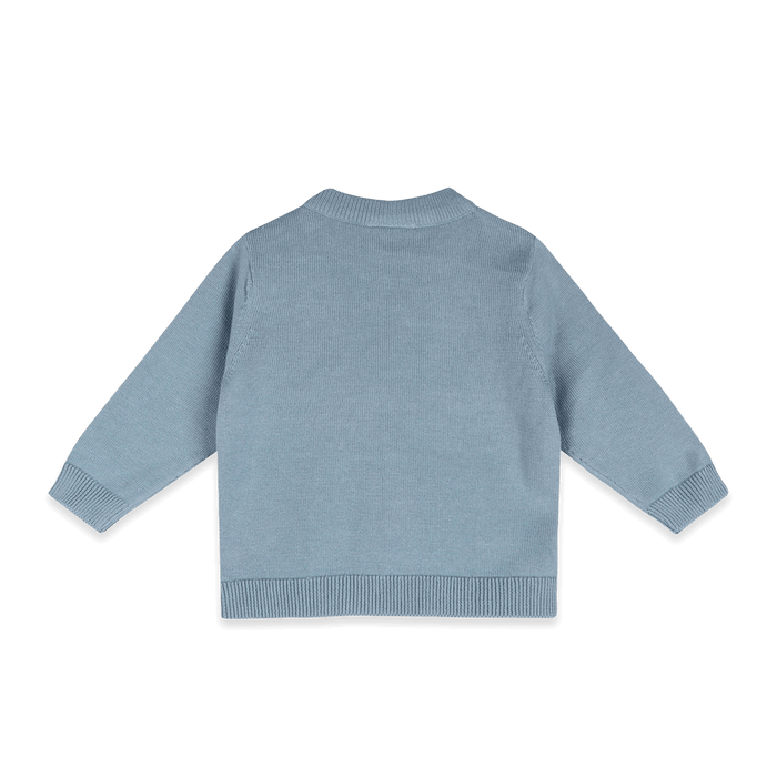 Organic Cotton Ski Knit Baby Pullover Sweater and Pant Set, Back