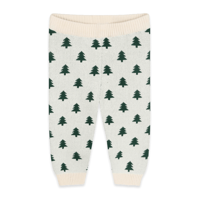 Organic Cotton Ski Knit Baby Pullover Sweater and Pant Set, Pants