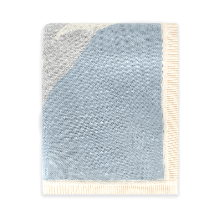 Ski Run - Organic Cotton Jacquard Knit Baby Blanket (Folded)