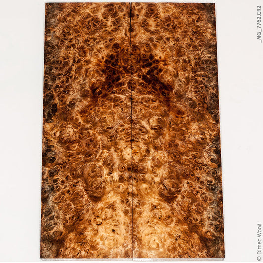 Stabilized spalted amboyna burl wood panels