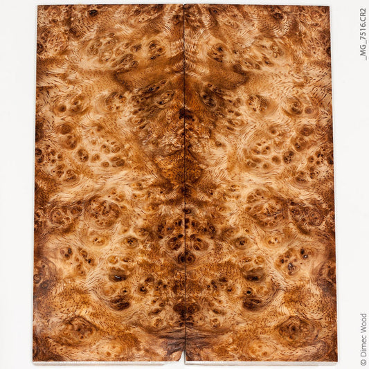 Stabilized spalted amboyna burl wood panels