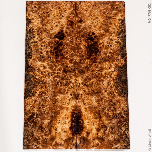 Stabilized spalted amboyna burl wood panels