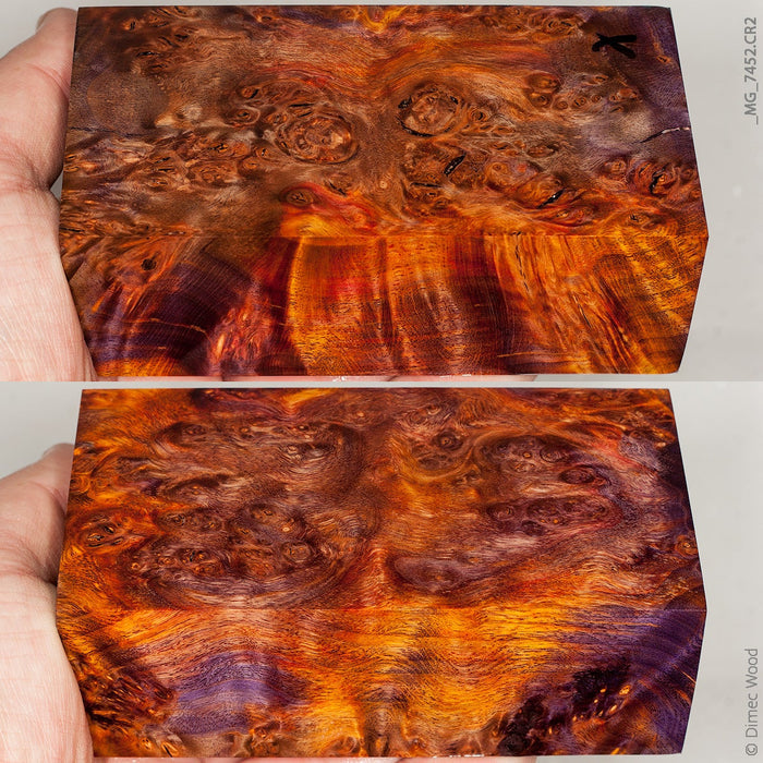 Stabilized wood alder burl block
